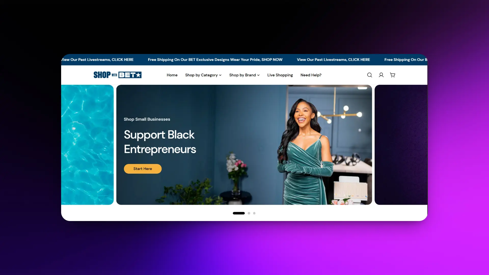 Captura de pantalla del proyecto Shop With Bet