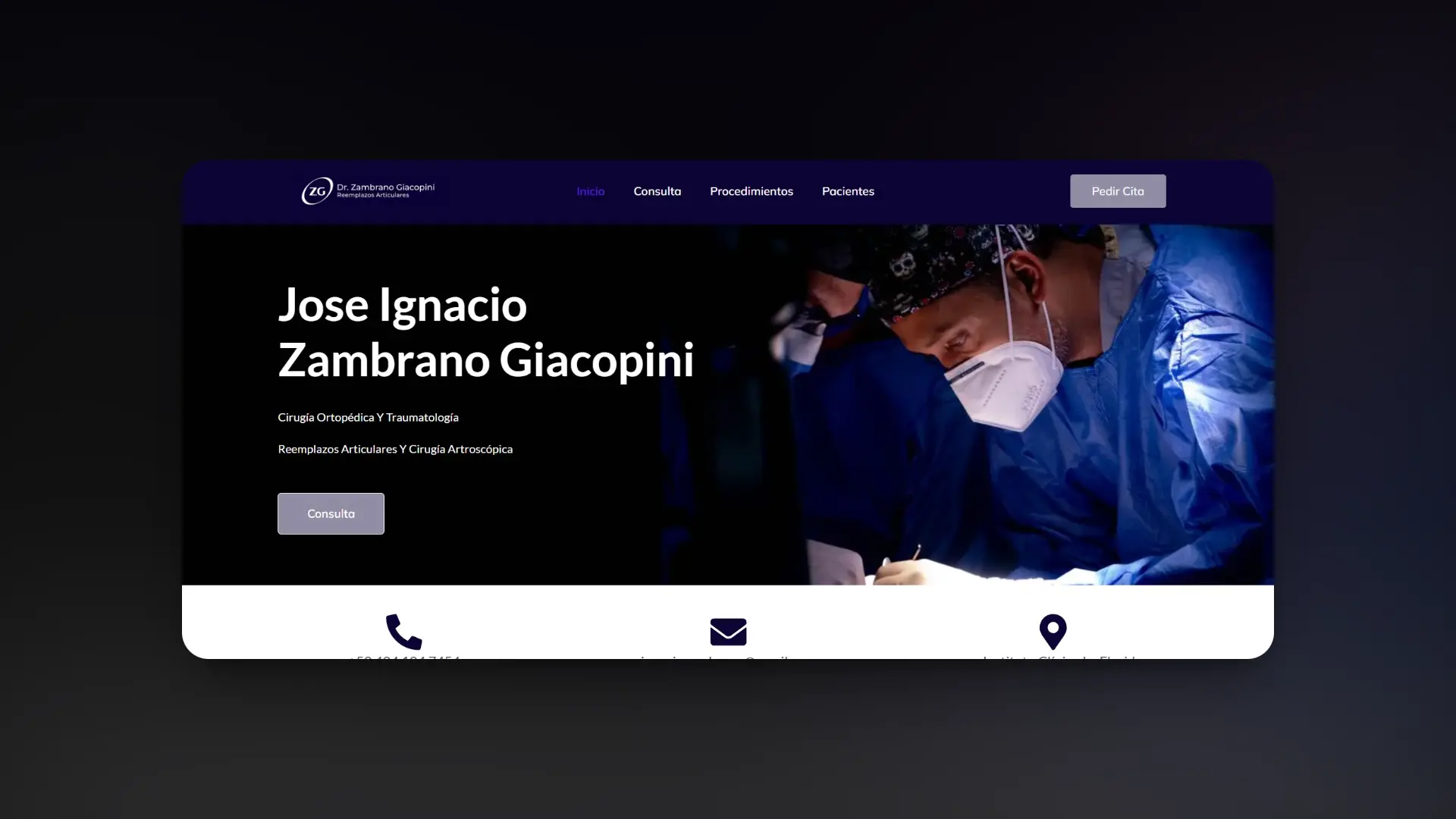 Captura de pantalla del proyecto Traumatologo Caracas